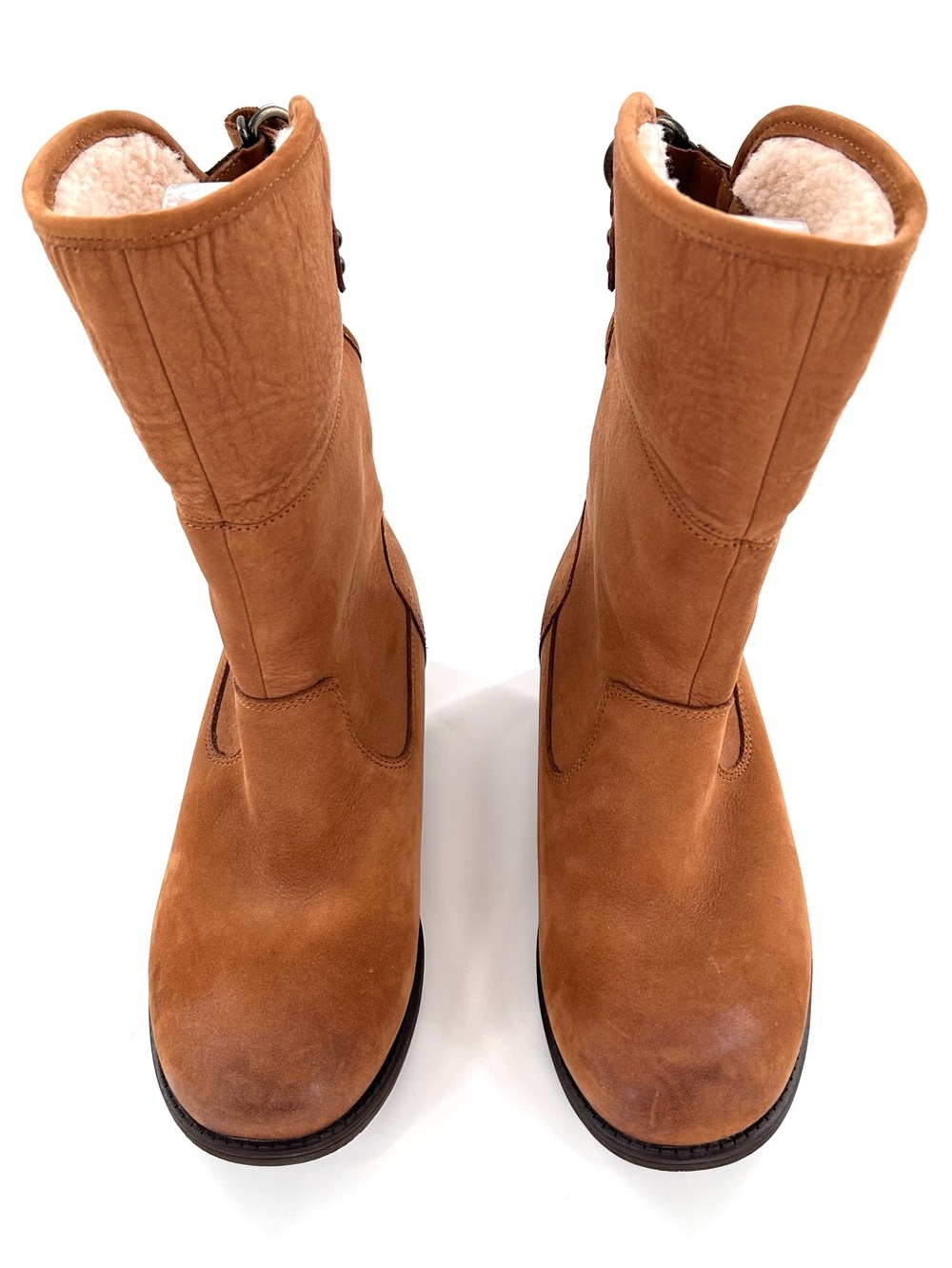 UGG Australia Aldon Tan Leather Fold Down Cuff Boots - Picture 5 of 10